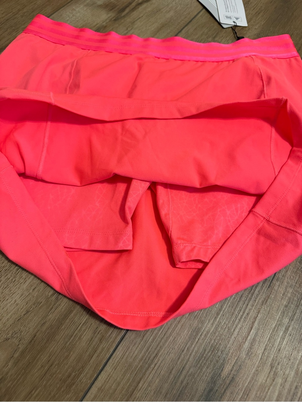 adidas Neon Coral Mini Skirt with Elastic Waistband - Picture 3 of 4